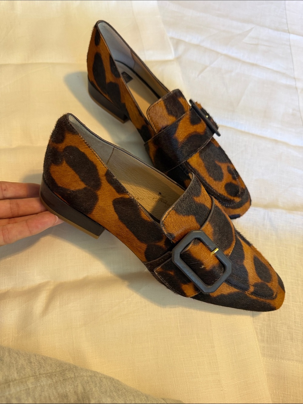 Louise et Cie Leopard-Print Penny Loafers in Brown and Black - Picture 2 of 3